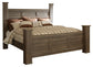 Juararo California King Poster Bed with Mirrored Dresser Smyrna Furniture Outlet