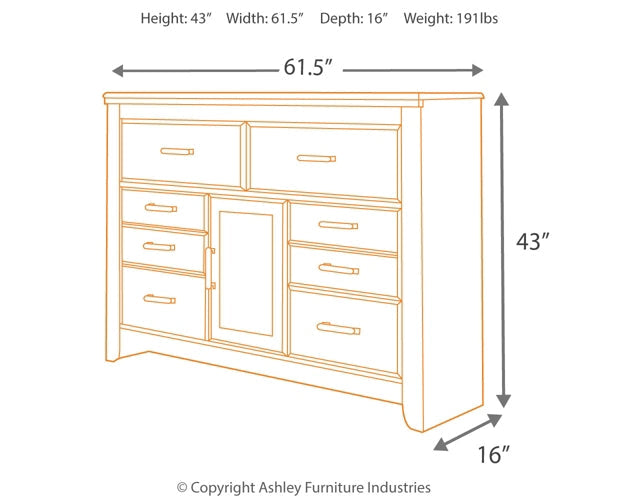 Juararo King/California King Panel Headboard with Dresser Smyrna Furniture Outlet