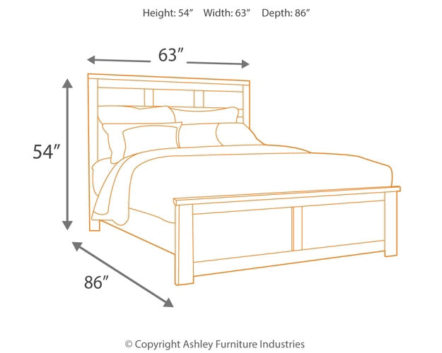 Juararo Queen Panel Bed with Mirrored Dresser Smyrna Furniture Outlet