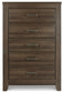 Juararo Queen Panel Headboard with Mirrored Dresser and Chest Smyrna Furniture Outlet