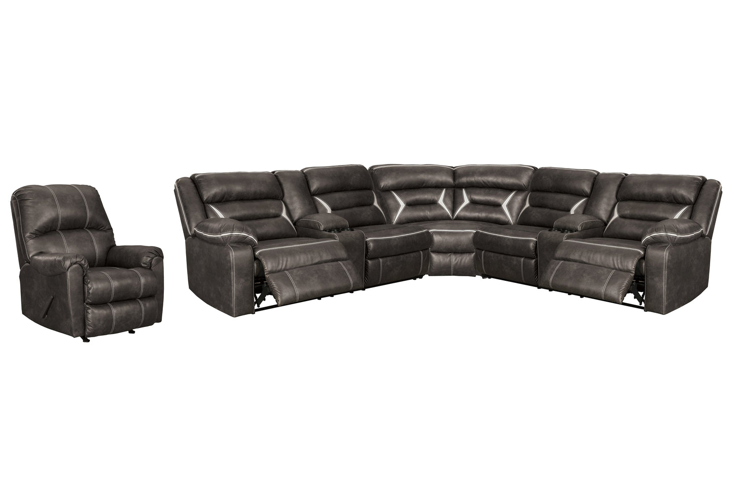 Kincord 3-Piece Sectional with Recliner Smyrna Furniture Outlet