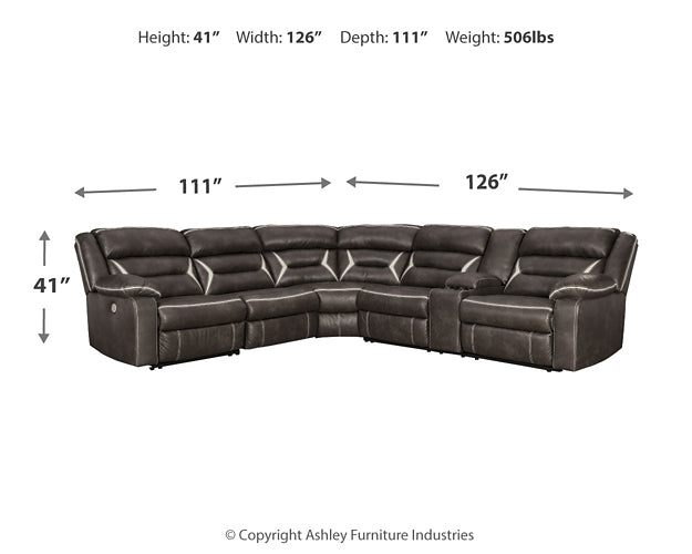 Kincord 4-Piece Sectional with Recliner Smyrna Furniture Outlet