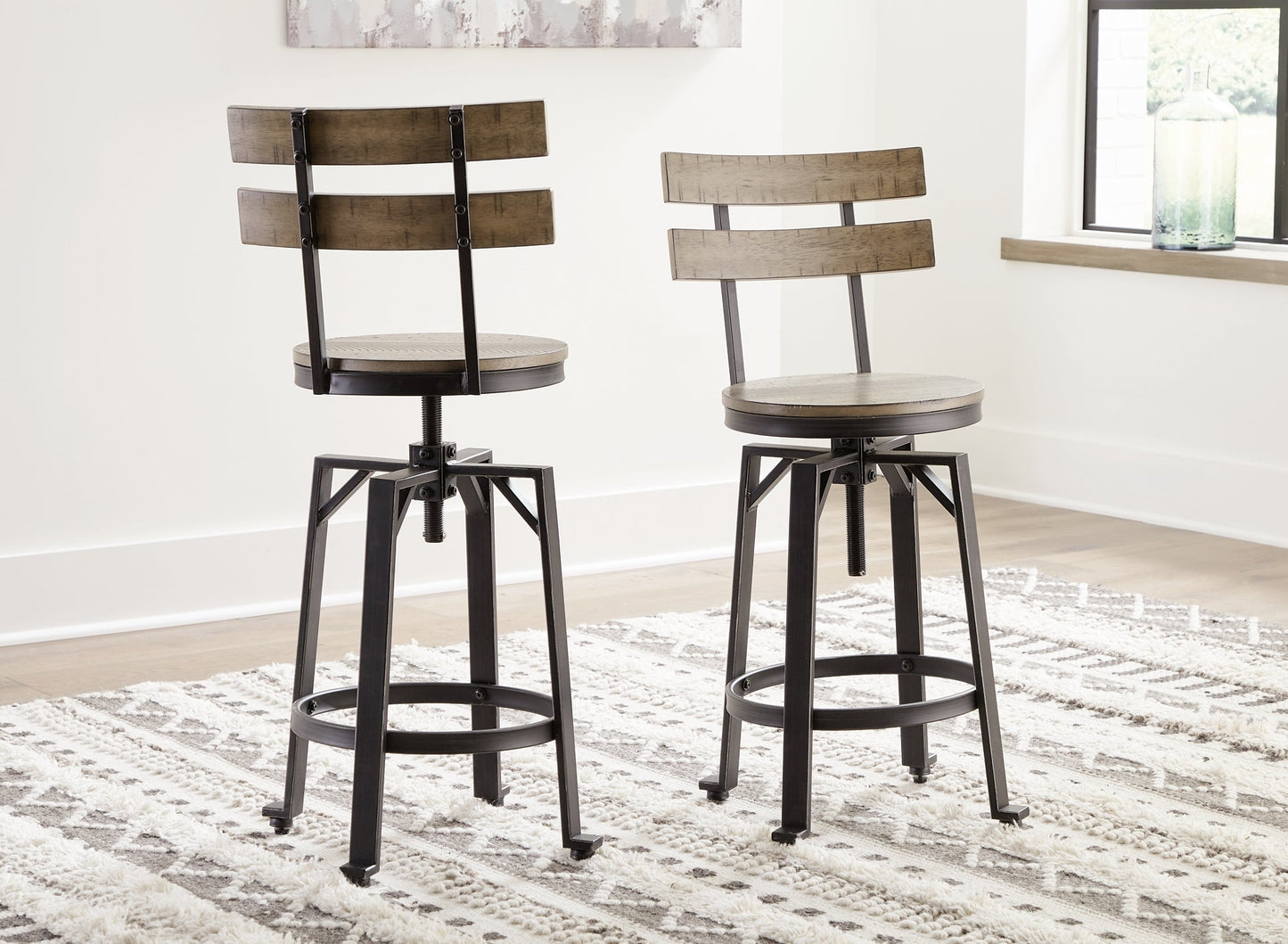 Lesterton Swivel Barstool (2/CN) Smyrna Furniture Outlet