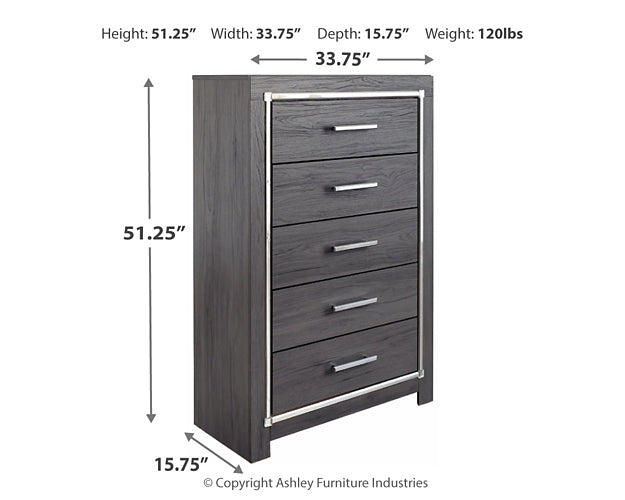 Lodanna Full Panel Bed with 2 Storage Drawers with Mirrored Dresser and Chest Smyrna Furniture Outlet