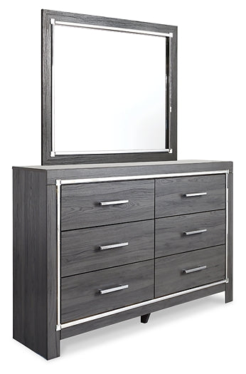 Lodanna Full Panel Bed with 2 Storage Drawers with Mirrored Dresser and Chest Smyrna Furniture Outlet