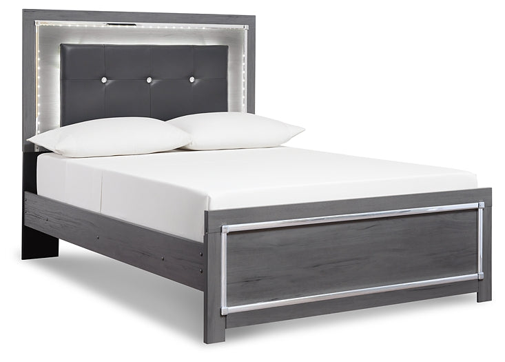 Lodanna Queen Panel Bed with Mirrored Dresser, Chest and Nightstand Smyrna Furniture Outlet