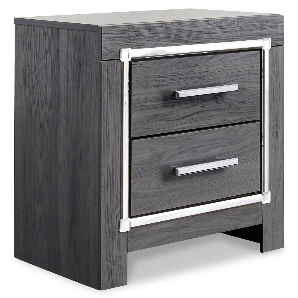 Lodanna Queen Panel Bed with Mirrored Dresser, Chest and Nightstand Smyrna Furniture Outlet