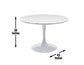 Colfax 45 inch Round White Marble Top/White Base Dining Table