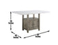 Grayson 60-inch White Marble Counter Storage Table