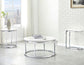 Echo White Marble Top Round Cocktail Table