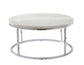 Echo White Marble Top Chairside End Table