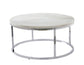 Echo White Marble Top Chairside End Table