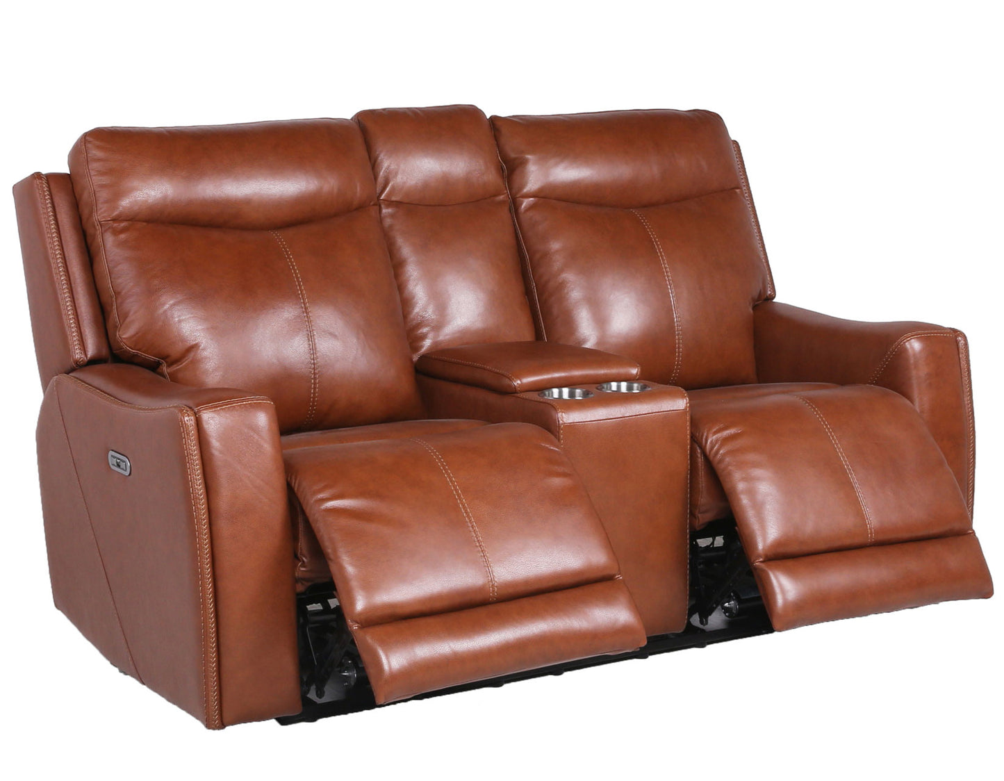 Natalia Dual-Power Reclining Console Loveseat, Coach