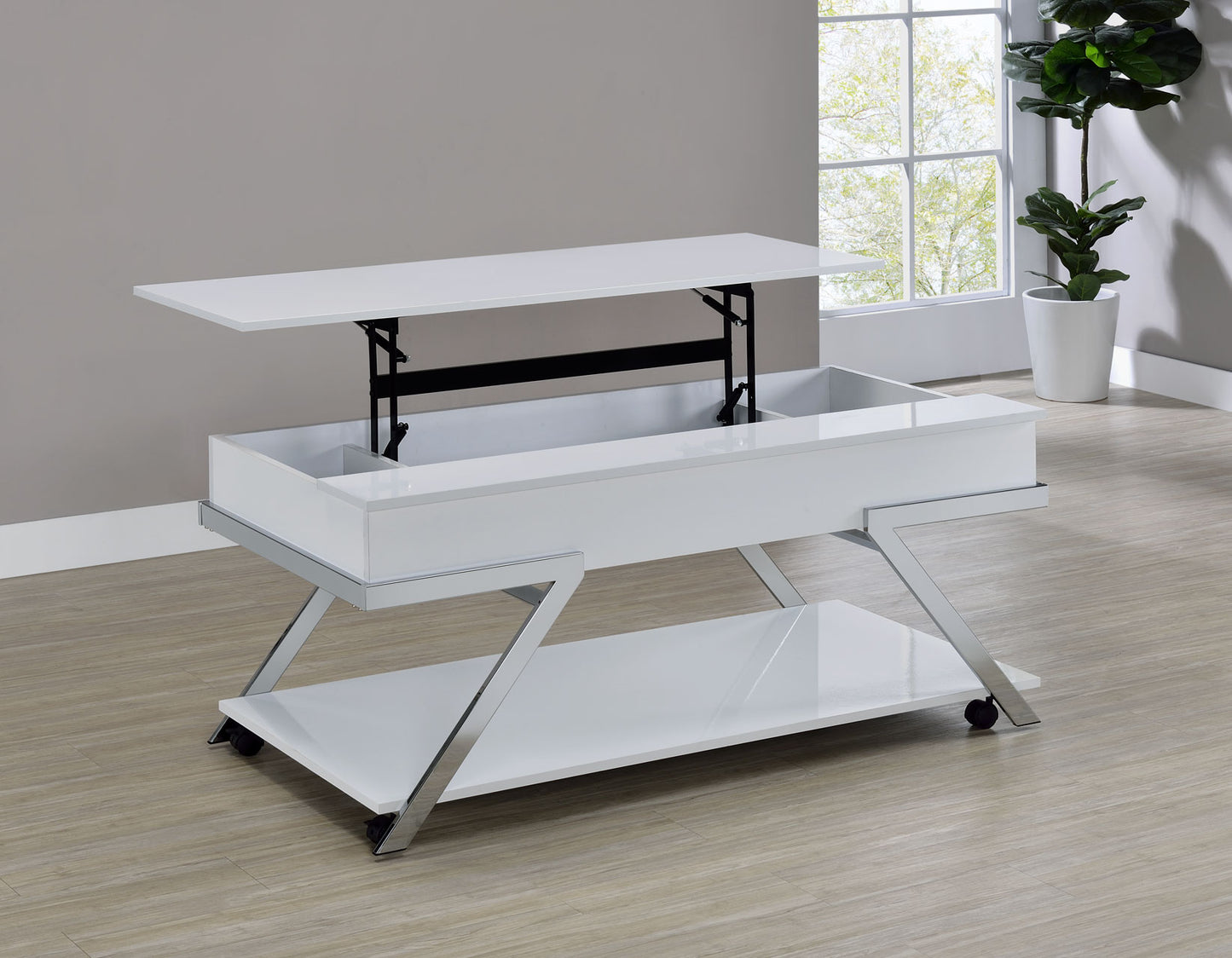 Zena Lift-Top Cocktail Table with Casters