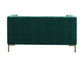 Isaac Channel Stitched Green Velvet Loveseat