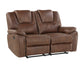 Katrine Manual Reclining Loveseat, Brown