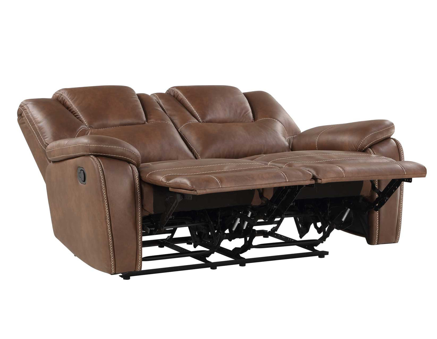 Katrine Manual Reclining Loveseat, Brown