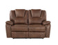 Katrine Manual Reclining Loveseat, Brown