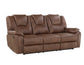 Katrine Manual Reclining Sofa, Brown