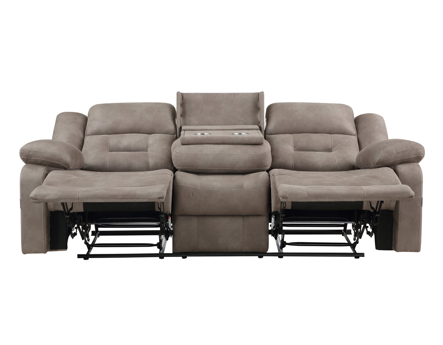 Abilene Manual Reclining Sofa with Drop-Down Console, Tan