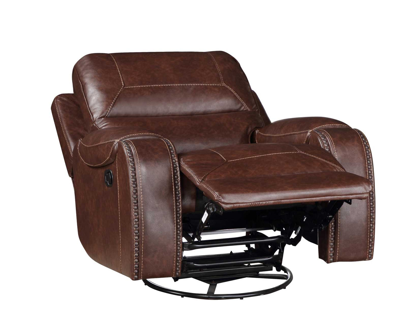 Keily Manual Swivel Glider Recliner, Brown