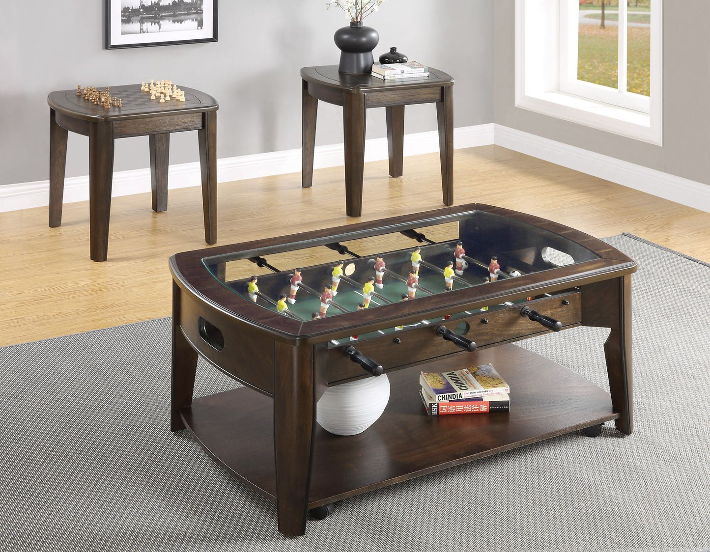 Diletta 3-Piece Game Set(Foosball Cocktail & 2 Game End Tables)