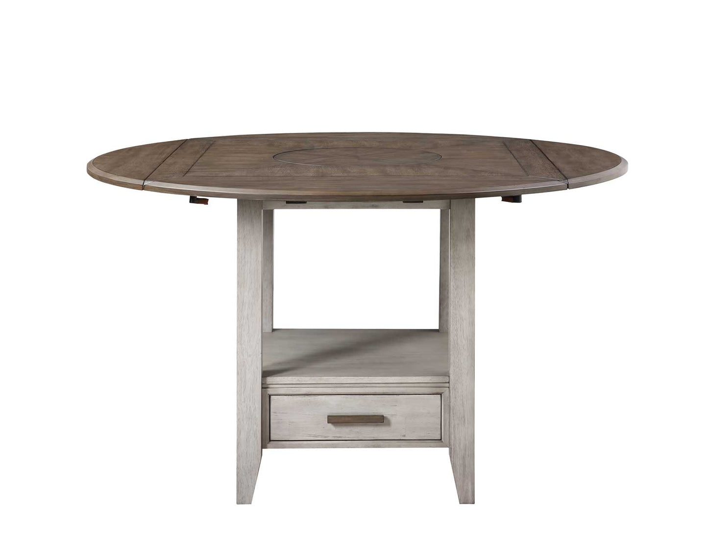 Abacus 59-inch Round Drop-leaf Storage Table