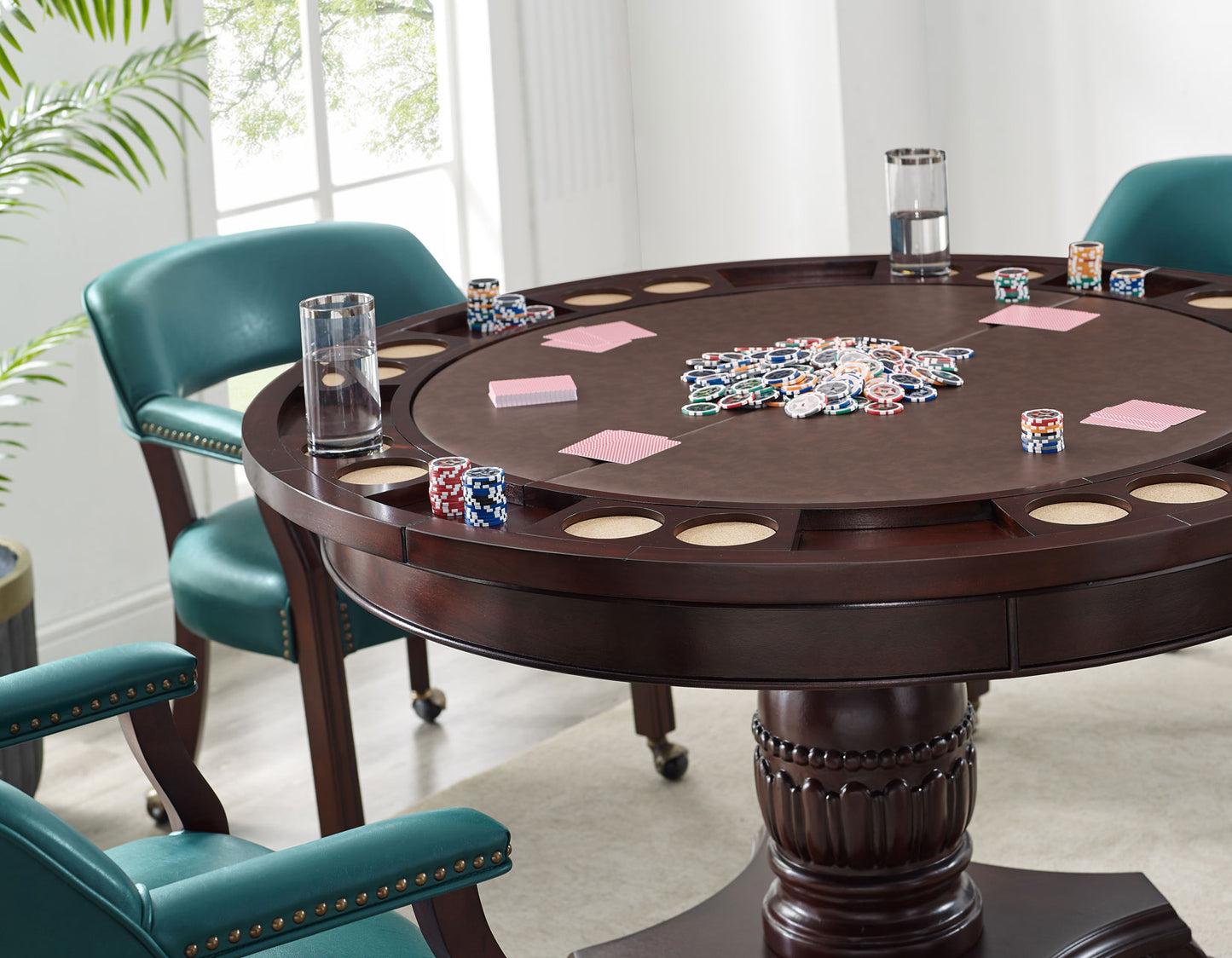 Tournament, Game Table and Chairs, 6-Piece, Brown
(Table & 4 Side Chairs)