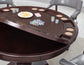 Tournament, Game Table and Chairs, 6-Piece, Brown
(Table & 4 Side Chairs)