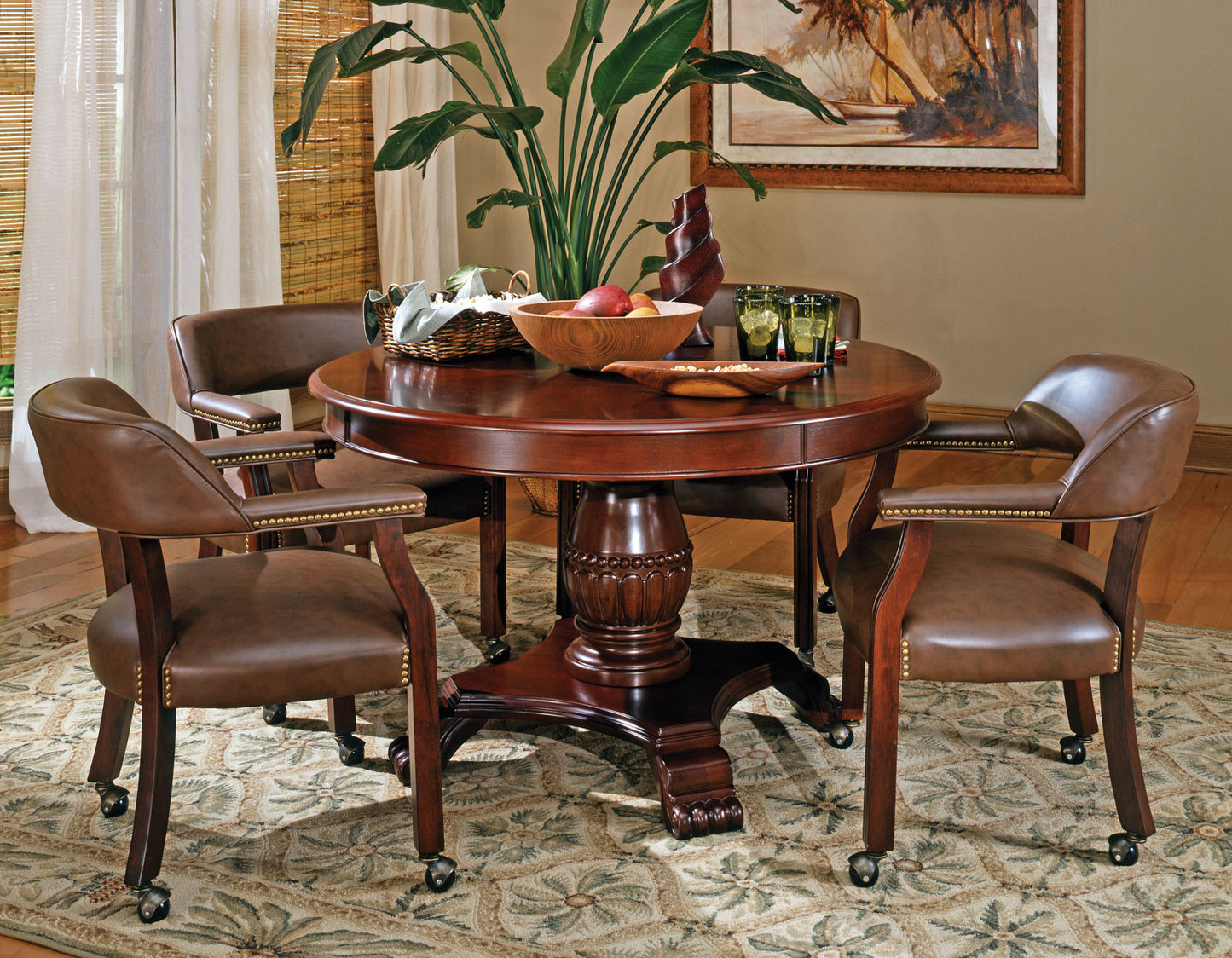 Tournament, Game Table and Chairs, 6-Piece, Brown
(Table & 4 Side Chairs)