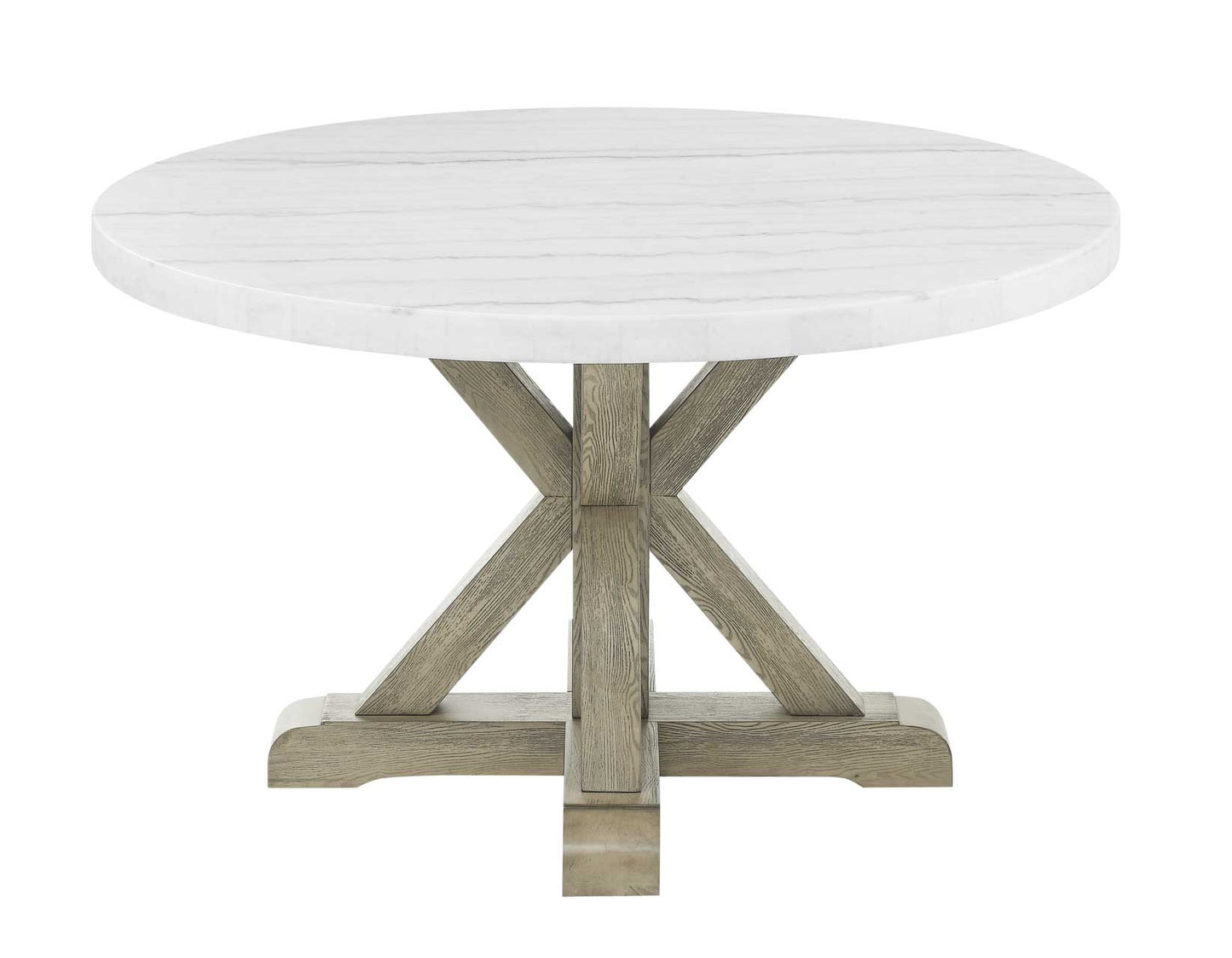 Carena 52-inch Round White Marble Top Table