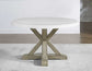 Carena 52-inch Round White Marble Top Table