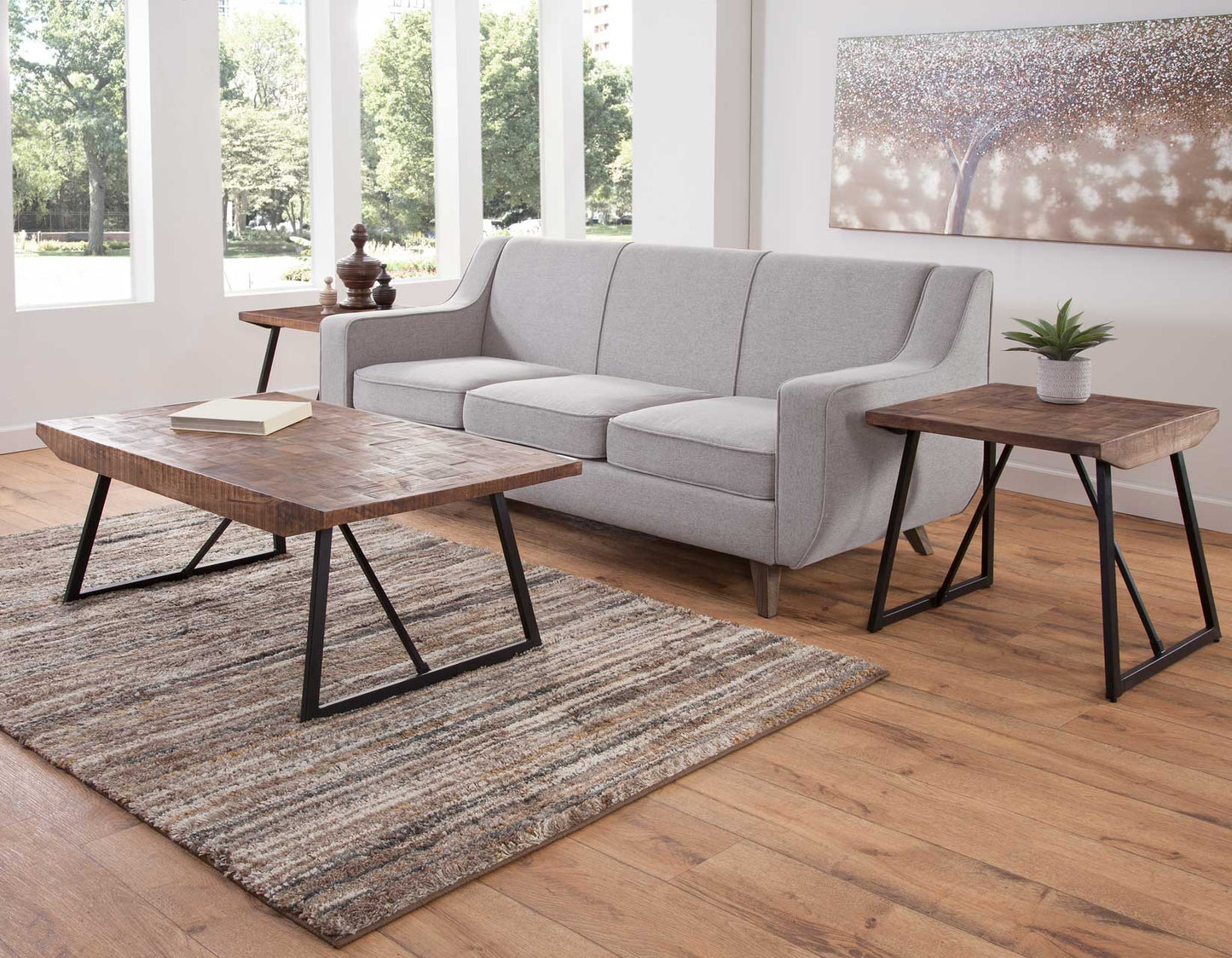 Walden Parquet 3-Piece Occasional Set
(Cocktail & 2 End Tables)