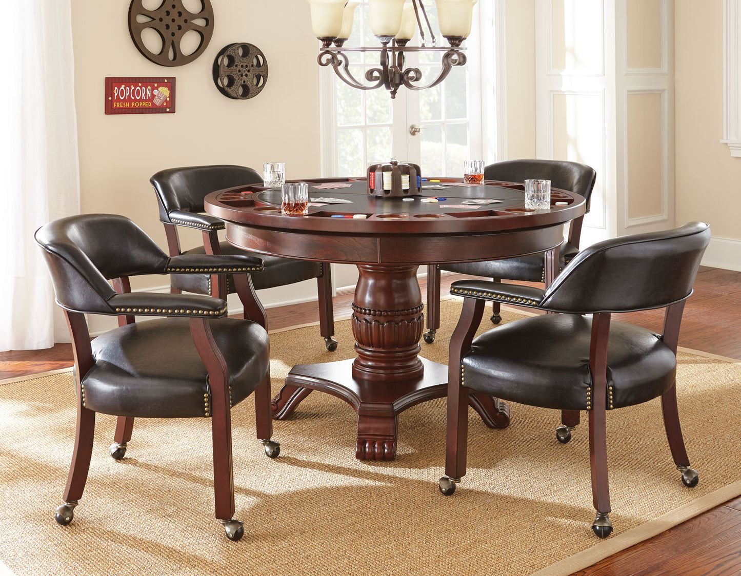 Tournament Game Table and Chairs, 6-Piece, Black
(Table & 4 Side Chairs)