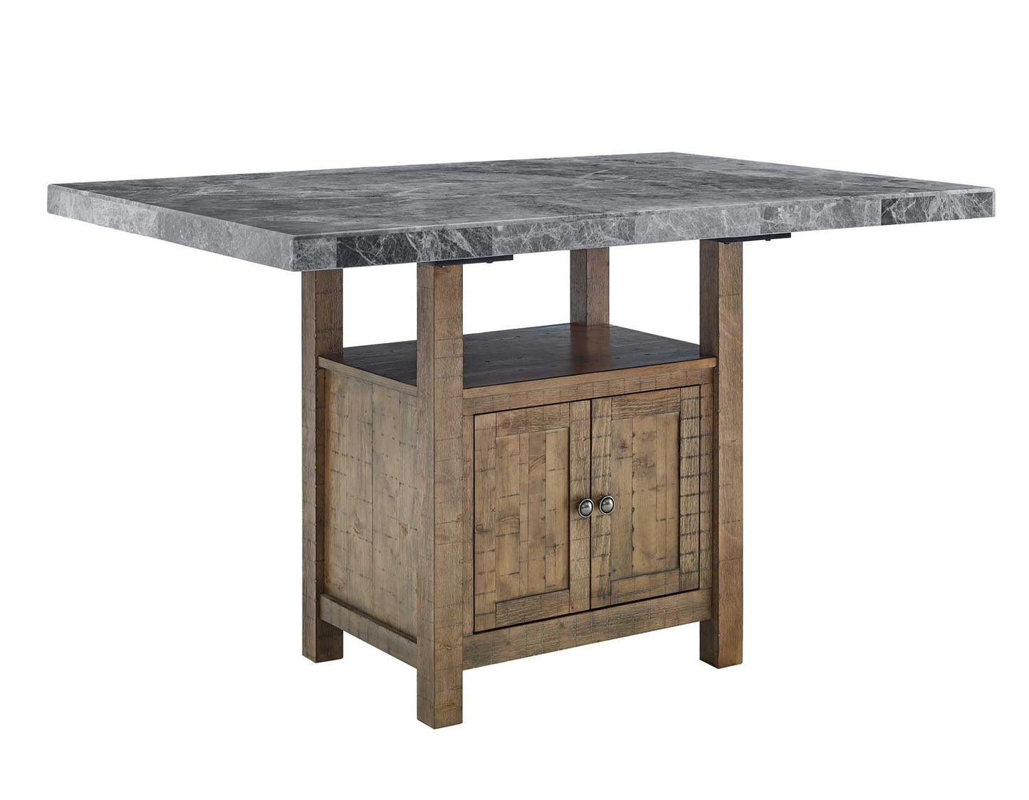 Grayson 60-inch Gray Marble Top Counter Storage Table