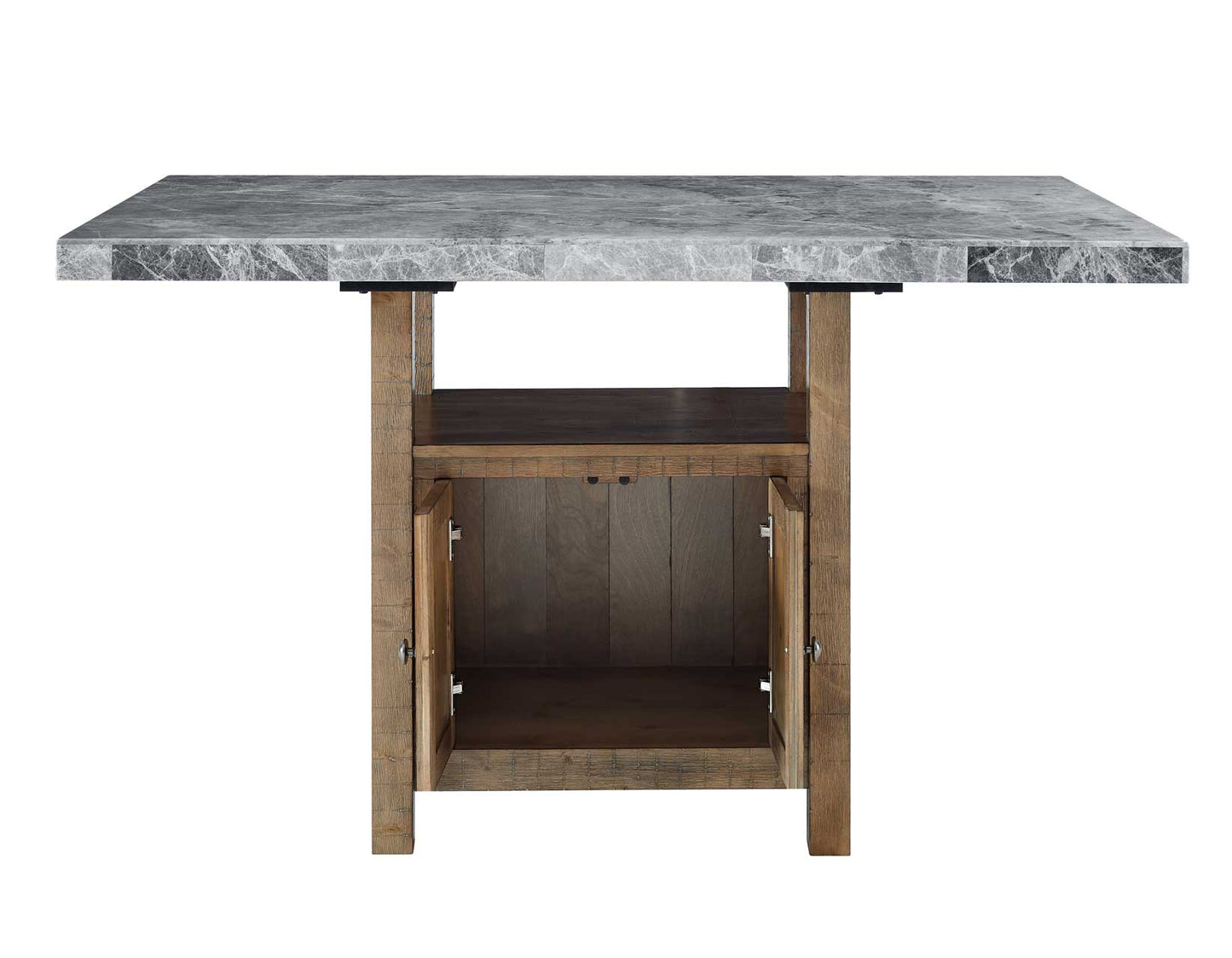 Grayson 60-inch Gray Marble Top Counter Storage Table