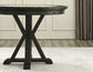 Rylie 48-inch Round Counter Dining Table with 4 Drawers, Black Finish