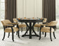 Rylie 6-Piece Game Dining Set, Black Finish