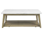 Vida White Marble Top 3-Piece Table Set