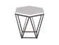 Corvus White Marble Top Hexagon End Table