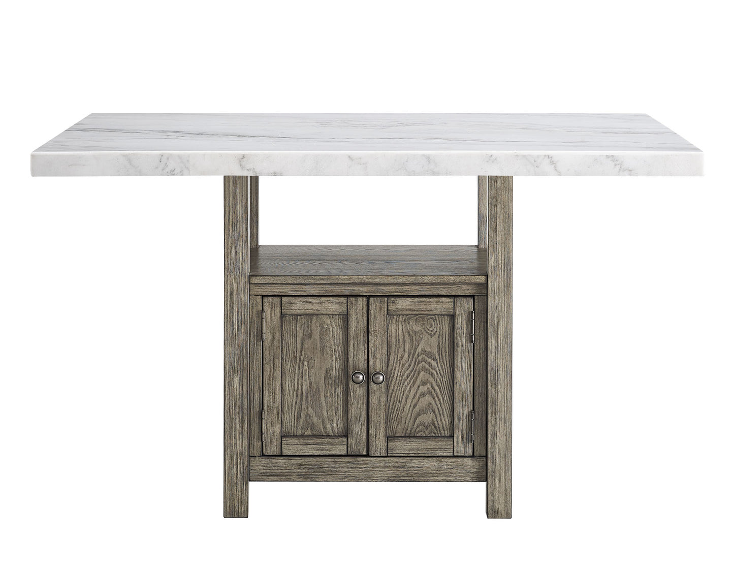 Grayson 60-inch White Marble Counter Storage Table