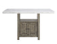 Grayson 60-inch White Marble Counter Storage Table