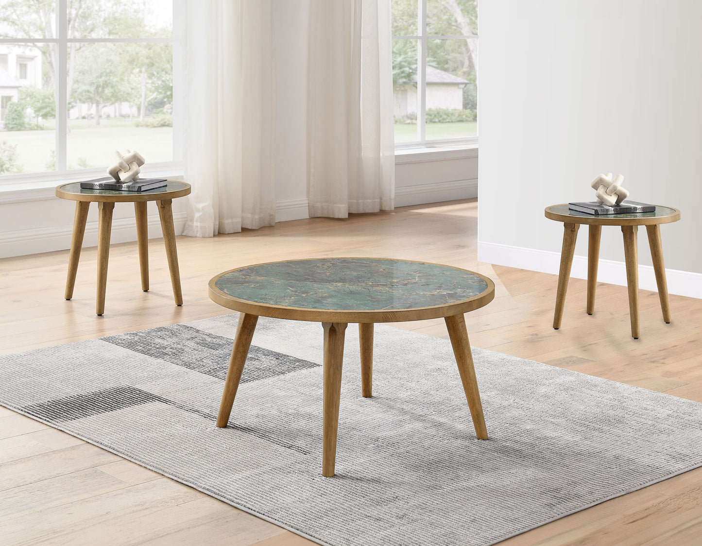 Novato Sintered Stone 3-Piece Table Set