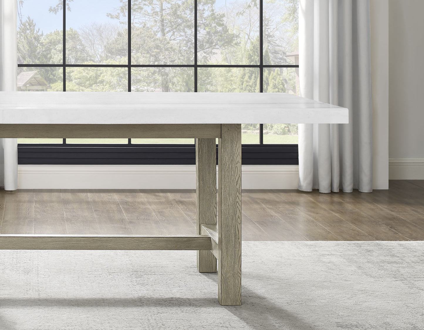 Carena 78-inch White Marble Table