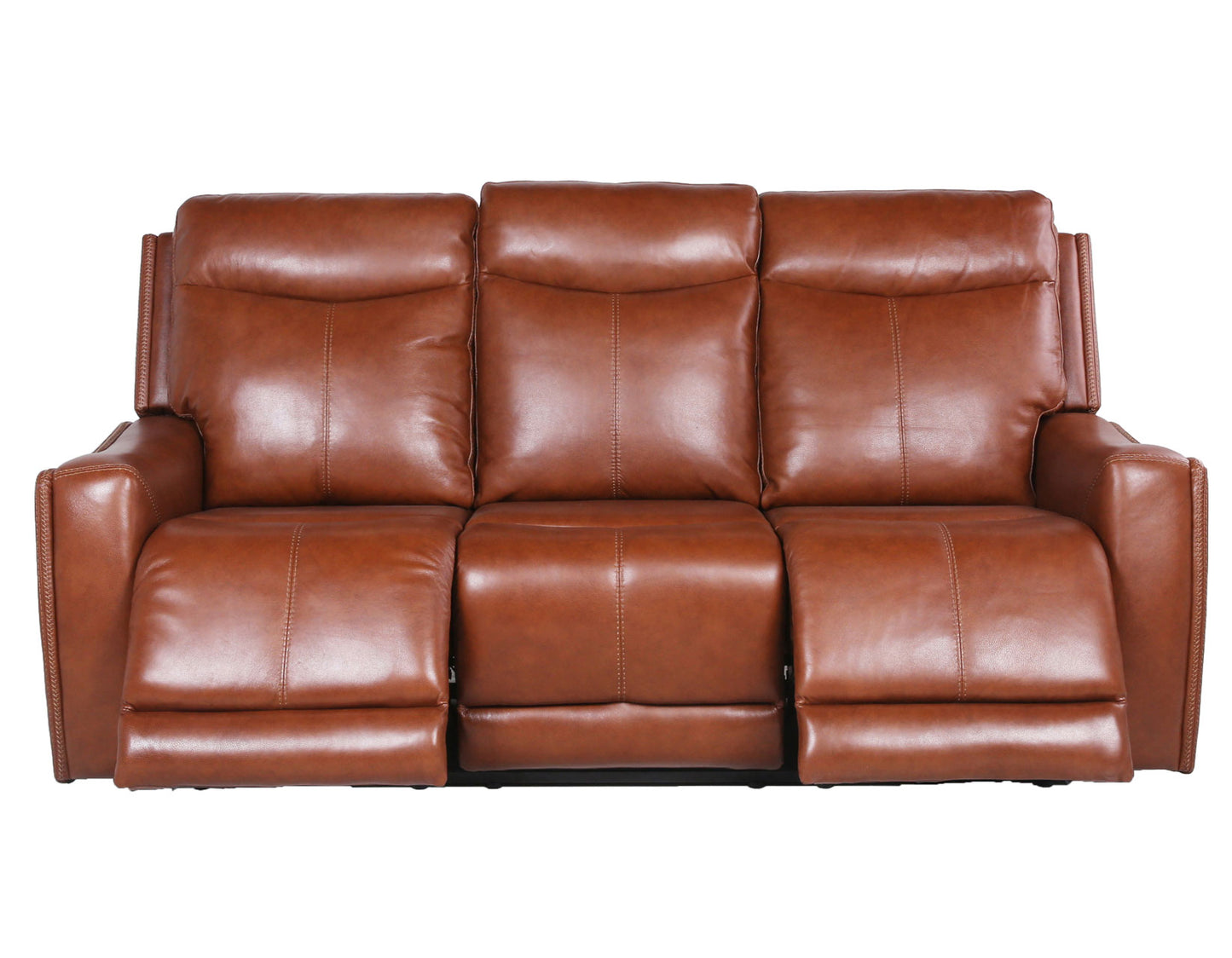 Natalia Leather Dual-Power Reclining Sofa, Coach