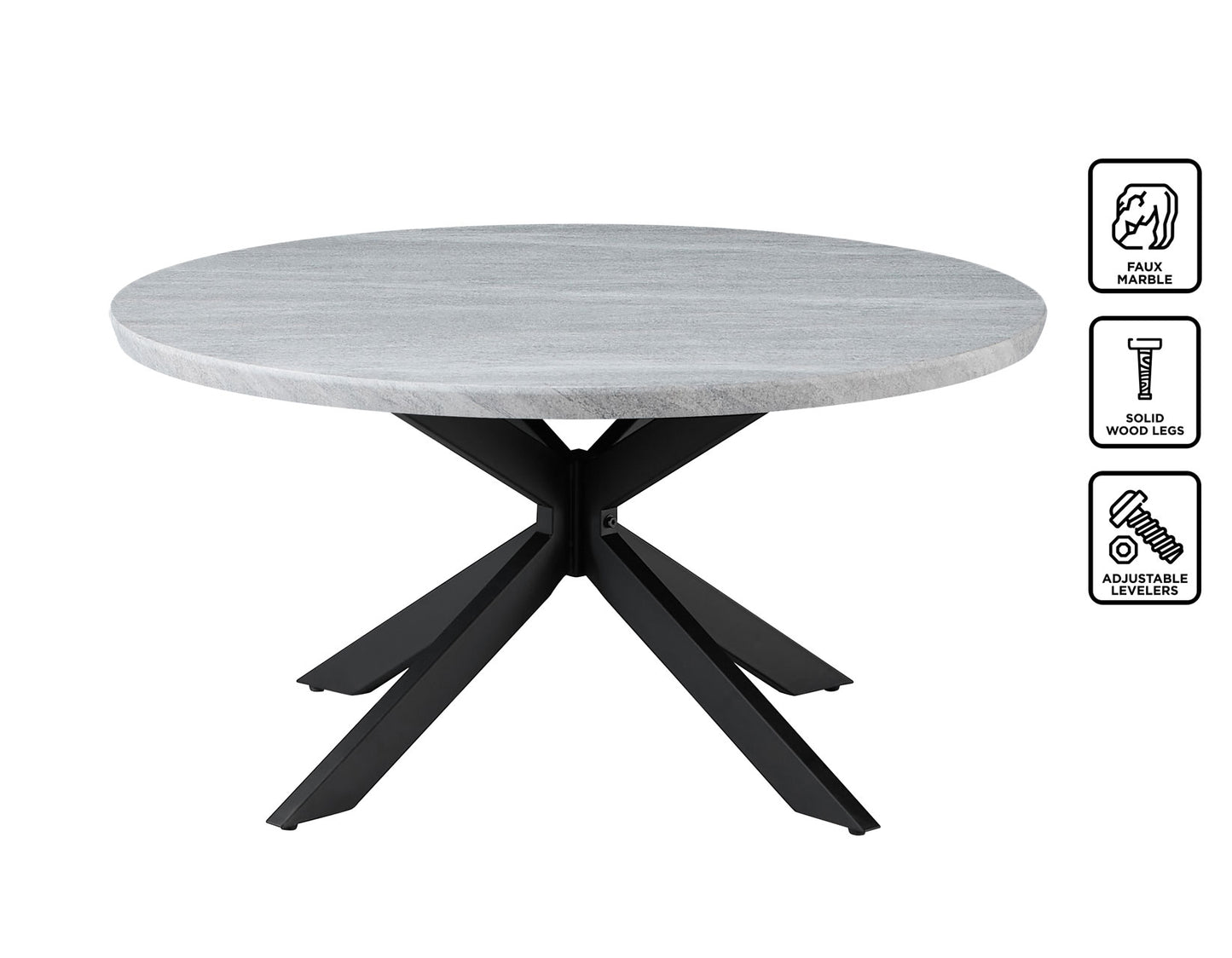 Keyla Faux-Marble Round Cocktail Table