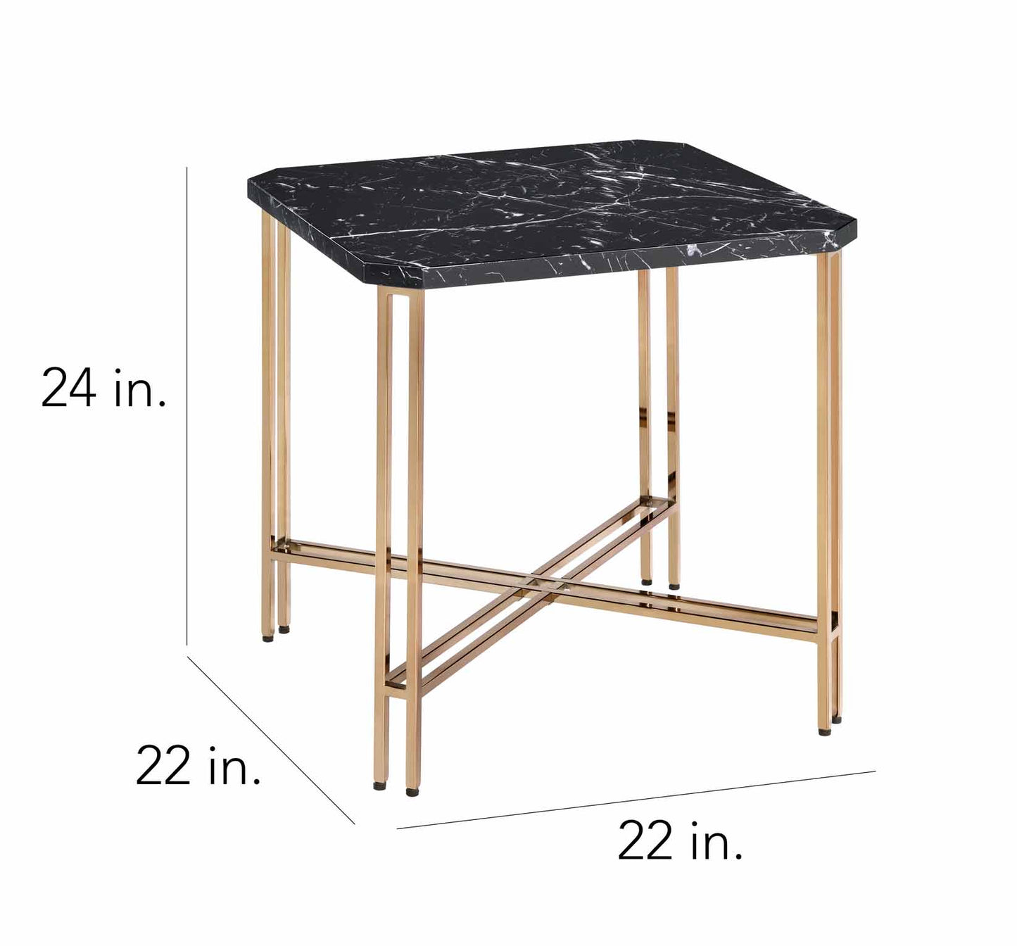 Daxton Faux-Marble Top End Table