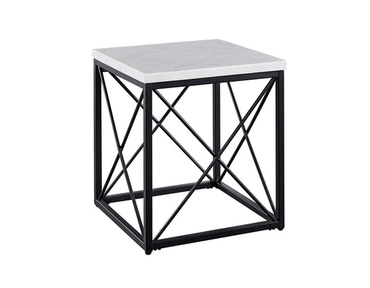 Skyler White Marble End Table