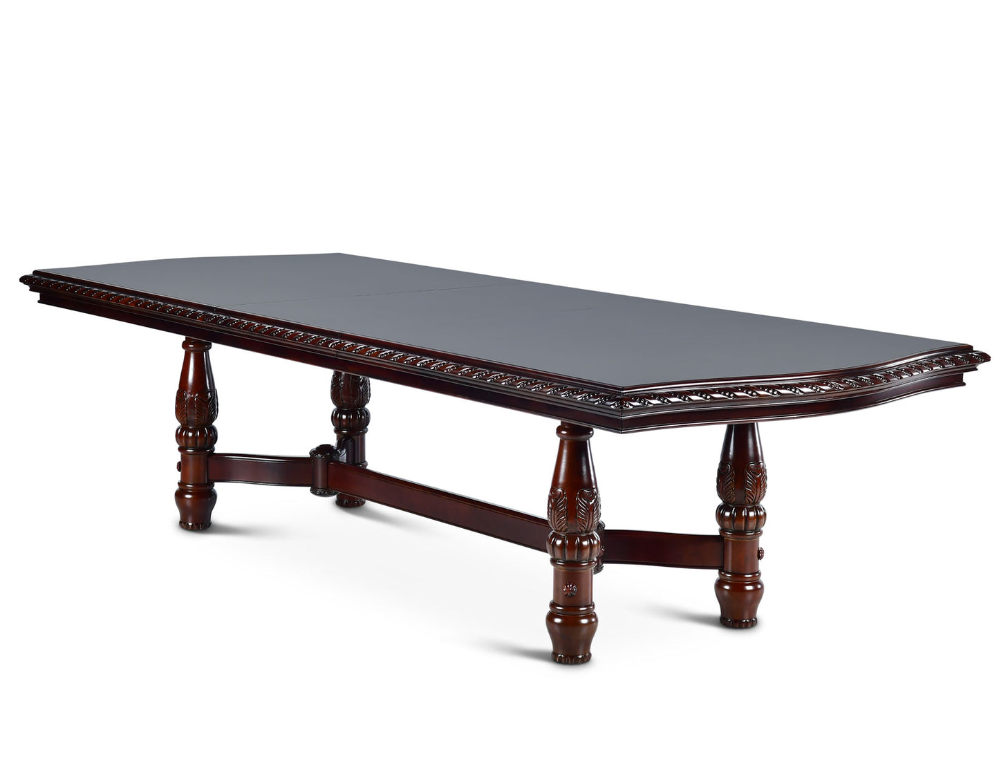 Antoinette 96-120 inch Pedestal Dining Table w/24″ Leaf