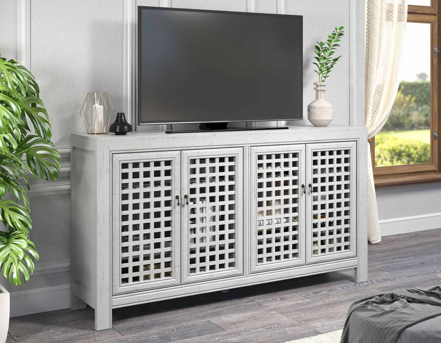 Rio 4-Door Accent Cabinet, Gray